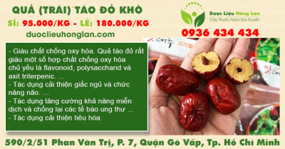Quả (Trái) Táo Đỏ khô