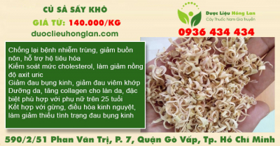 Củ Sả sấy khô