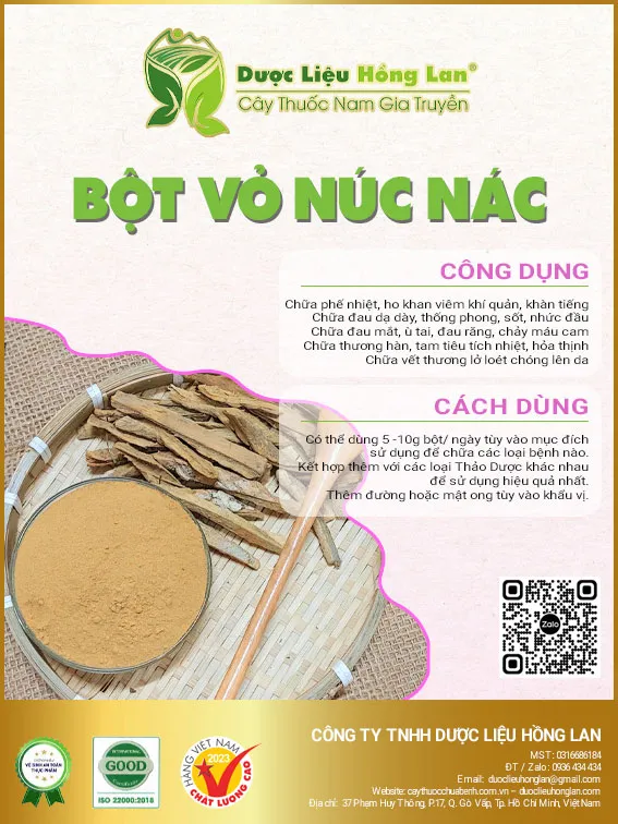 Bột Vỏ Cây Núc Nác