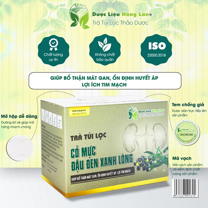 Trà Túi Lọc Cây Cỏ Mực Đậu Đen Xanh Lòng