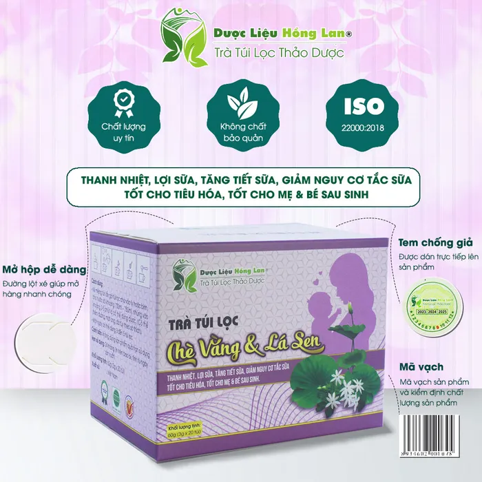 Trà túi lọc Cây Chè Vằng & Lá Sen