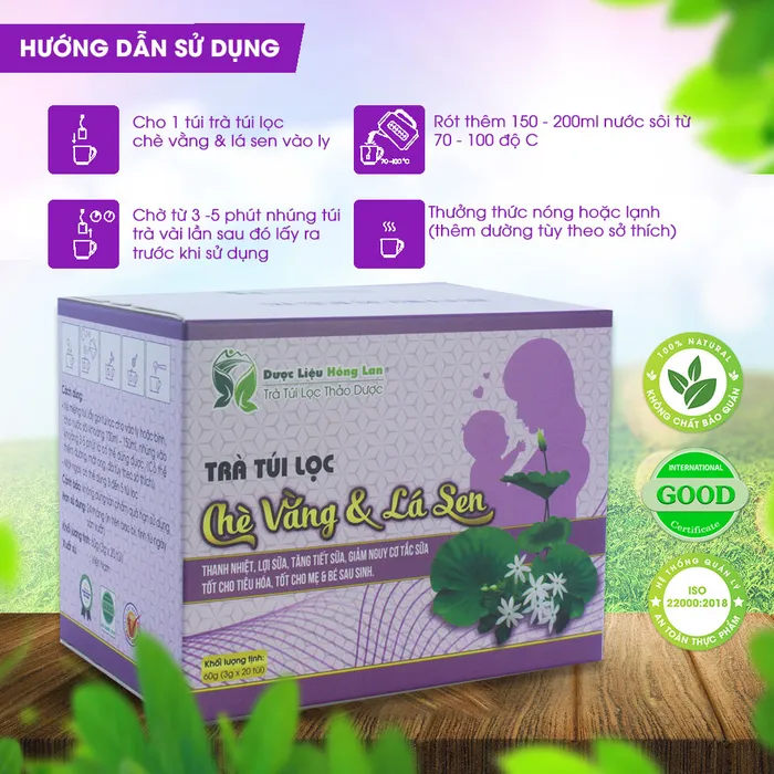 Trà túi lọc Cây Chè Vằng & Lá Sen 3